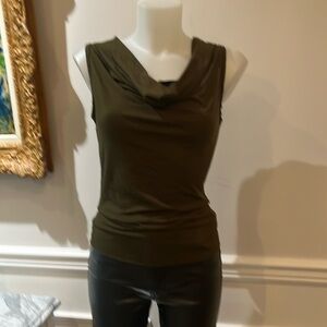Cordelia olive green cowl neck blouse